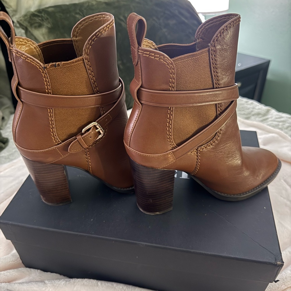 Coach Brown Leather Heeled Boots - Picture 4 of 5